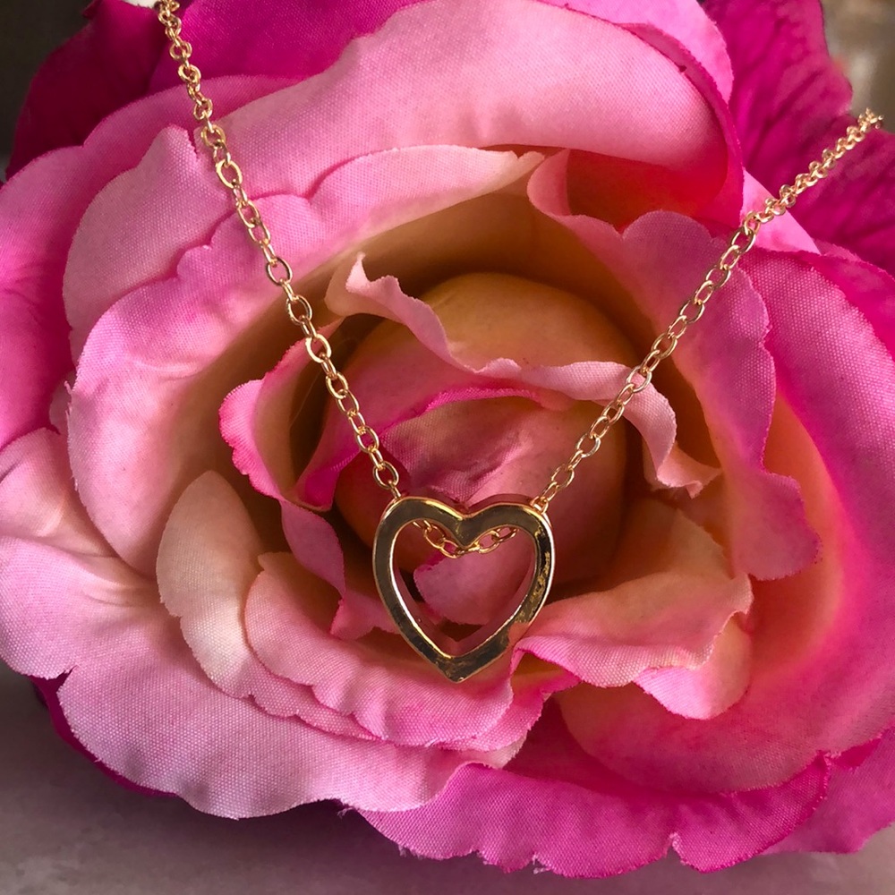 Golden Silver Plated Heart Necklace